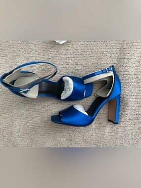 Marc Fisher Medium Blue Satin Heels